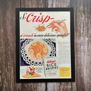 Vintage 1930s Kitchen Wall Art Rice Krispies Modern Farmhouse Breakfast Decor